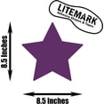 thumbnail image 2 of Durable Gloss Finish Purple 8.5 Inch Star Decal Stickers, for Floors, Ceilings, Walls, Laptops, and Smooth Surfaces, (Pack of 5 Stars), 2 of 7
