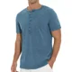thumbnail image 4 of Playera Henley Casual Retro Manga Corta Para Hombre Algodón, 4 of 6
