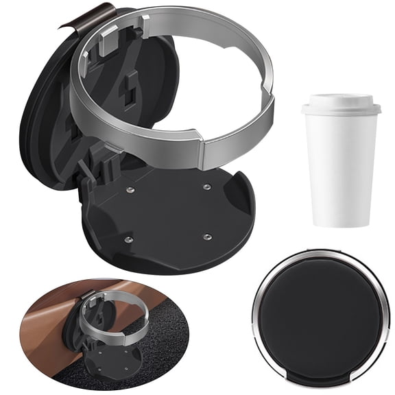 Universal Foldable Car Cup Holder with Hook Folding Automotive Door Storage,Cup Holder for Car,Airplane Window Cup Holder,Portable Adjustable Vehicle Drink Holder for Large Bottles Coffee Cups