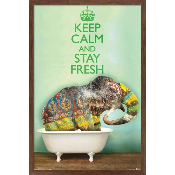 Keep Calm And Stay Fresh Wall Poster, 14.725" x 22.375", Framed