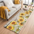 thumbnail image 2 of Vintage Sunflower Runner Rugs 2x6 ft Farmhouse Barn Door White Yellow Flower Leaf Butterfly Washable Hallway Rugs Non-Slip Floor Mats Absorbent Carpet Bedside Runners for Bedroom Kitchen Laundry, 2 of 9