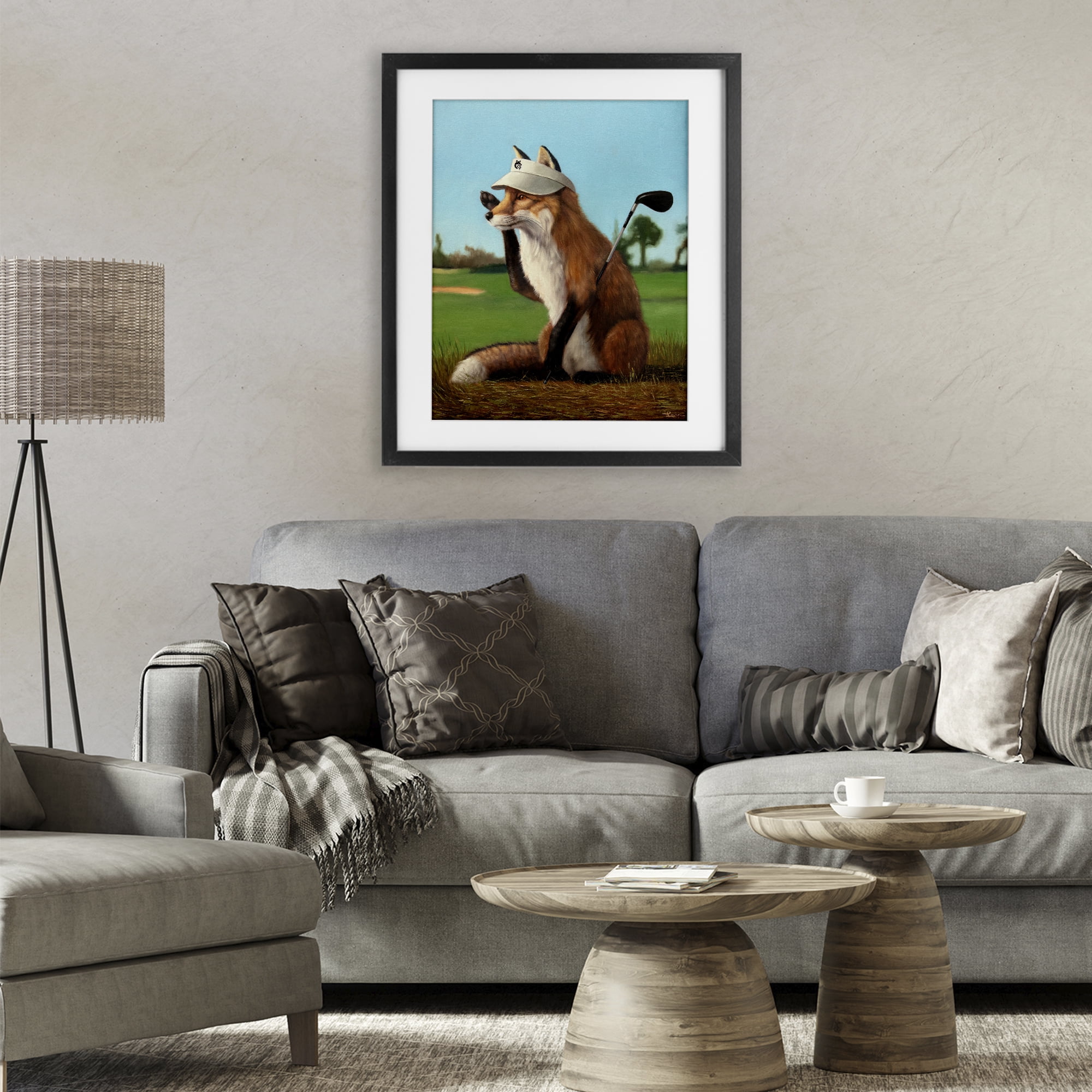Stupell Industries Fox Drive Golfer Black Framed Print Under Glass, design by Lucia Heffernan