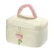 thumbnail image 1 of Bolsa de maquillaje de pana, bolsa de cosméticos de viaje grande, bolsa de aseo acolchada, bolsa de maquillaje con patrón de flor de tulipán lindo estético para mujer, blanco, 1 of 1