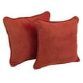 thumbnail image 3 of 18-inch Double-corded Solid Microsuede Square Throw Pillows with Inserts (Set of 2) - Cardinal Red, 3 of 3