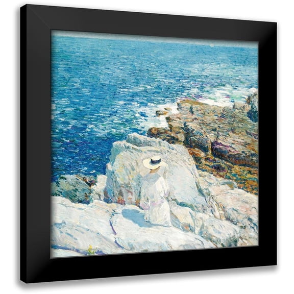 Childe Hassam, Frederick 12x12 Black Modern Framed Museum Art Print Titled - The South Ledges, Appledore