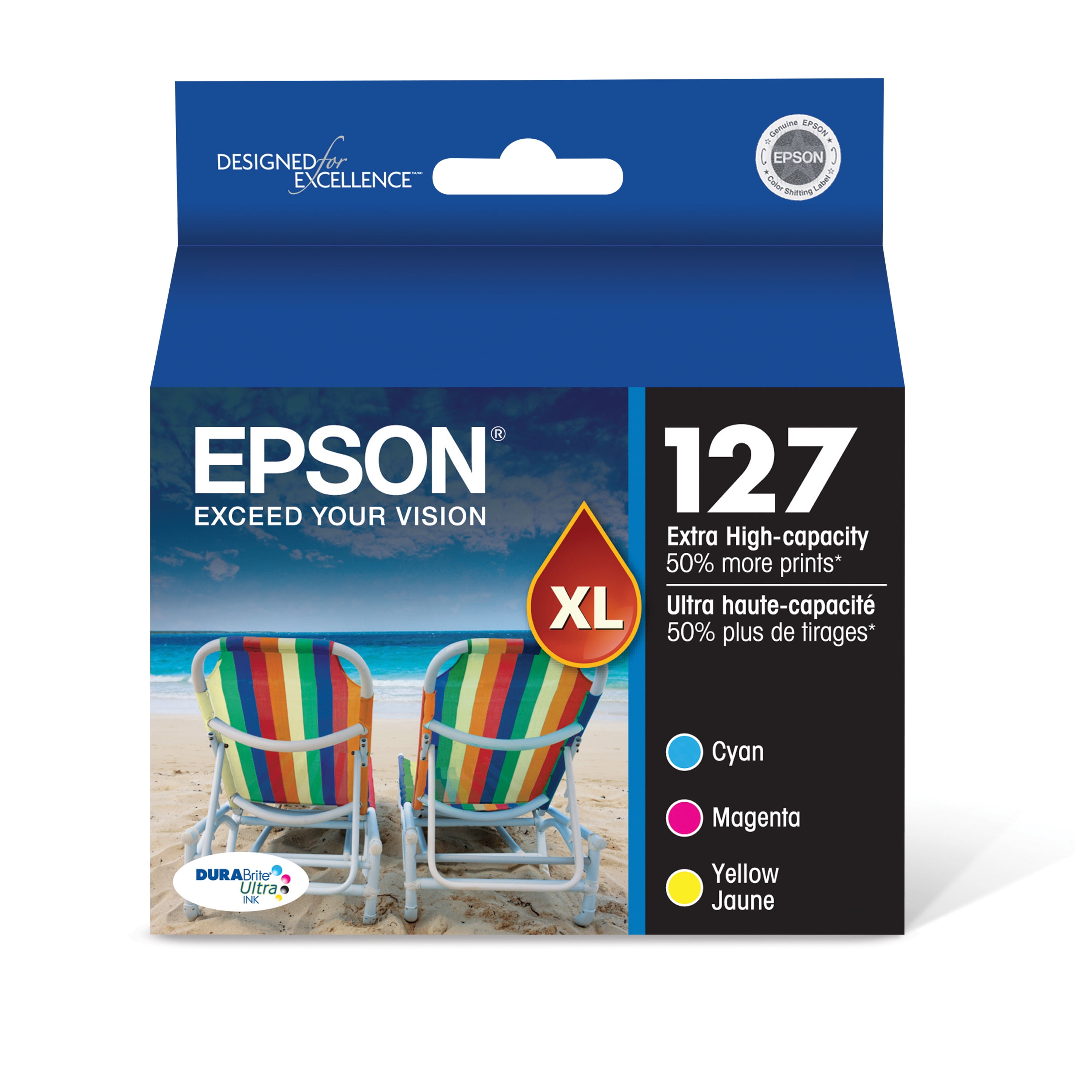 Epson T127 DURABrite Ultra Genuine Ink Extra High Capacity Color Combo Pack