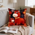 thumbnail image 1 of Uuiauoio Horse Zodiac Pillow Cover Flocked Plush Cute Animal Design Throw Pillow Case for Sofa Bed Living Room Home Decor Year of the Horse Theme, 1 of 6