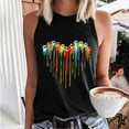 thumbnail image 2 of Tank Top for Women Cute Graphic Print Loose Fit Summer Flowy Sleeveless Shirts Colorful Fashion Casual Lightweight Vests Black M, 2 of 6
