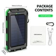 thumbnail image 4 of BAOKALER 30000mAh Solar Charger for Cell Phone iPhone, Portable Solar Power Bank with Dual 5V USB Ports, 2 Led Light Flashlight, Compass Battery Pack for Outdoor Camping Hiking(Green), 4 of 10