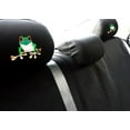 thumbnail image 3 of Yupbizauto New Black Flat Cloth Universal Fit Car Seat Covers with Embroidery Logo Headrest Covers Support 60/40 Split Seats (Frog), 3 of 5