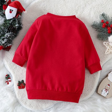 

nsendm Girls Long Sleeve Blouse Toddler Boys Girls Christmas Long Sleeve Cartoon Santa Prints Long Sleeve Shirt 2t Girl Shirt Red 12-18 Months