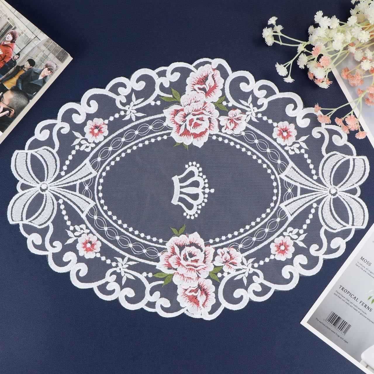 HWZWT 5 inches 4 elegant European floral lace placemats 15 inches for  dining table dressing table vase mats - Walmart.ca