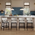 thumbnail image 7 of Dayalane Modern Barstools Set of 4, 26" Farmhouse Upholstered Counter Height Bar Stools with Wooden Legs, Bar Chairs with Back Support for Kitchen Island, Powell Stools, Dining Room, Pub, Linen Grey, 7 of 7