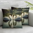 thumbnail image 3 of Sheronv Swans Pond Heart Shape Decorative Throw Pillow Cover for Home Couch Living Room Bed Sofa - Short Plush Material - 1PC 20x20in, 3 of 5