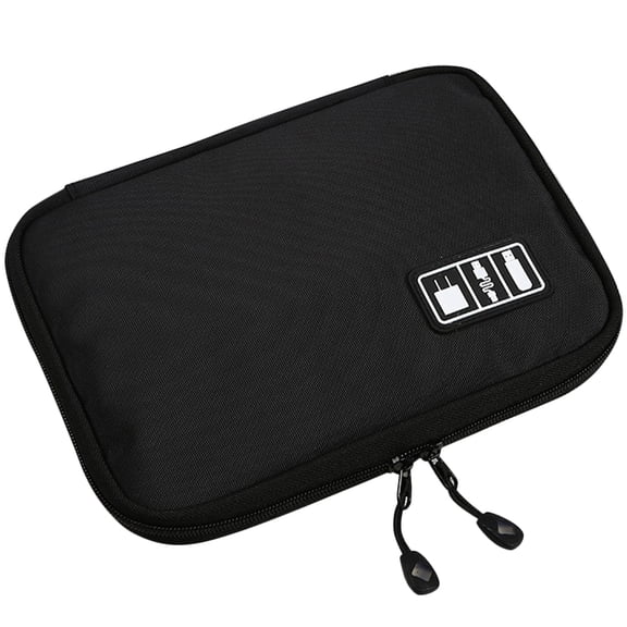 BESTYASH Travel Cable Organizer Black Durable Electronics Case for Cords and Chargers