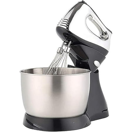 NUISISAHand-held/Desktop Dual-use Electric Mixer, 3L Stainless Steel Bowl, 5-Speed Adjustment, Copper Core Motor, Egg Beater