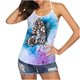 thumbnail image 1 of Moda mujer casual cuello redondo Slim Fit impresión digital malla ahueca hacia fuera las camisetas sin mangas blusa Fridja hjk917, 1 of 6