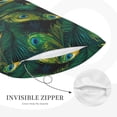 thumbnail image 3 of Daiia Peacock Feathers2 Bedding Waterproof Pillow Protector Zippered Queen – Bed Bug Proof Pillow Encasement-16"x24", 3 of 6