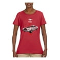 thumbnail image 2 of Wild Bobby, Ford Mustang 50 Years, Cars and Trucks, Women Graphic Tee, Red, Large, 2 of 4