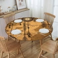 Antique World Map Clocks Old Fitted Round Tablecloth 130cm with Elastic ...