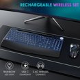 thumbnail image 3 of Teclado y Ratón Inalámbricos Ergonómicos Recargables de 2,4 G para Portátil con Retroiluminación RGB y Control Deslizante., 3 of 8