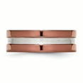 thumbnail image 3 of Stainless Steel 8mm Brown Band Ring Wedding, 3 of 10