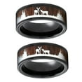 thumbnail image 2 of Rings for Women Sawvnm Black Ring Wood Inlay Deer Stag Ring Mens Wedding Band Women Gift on Clearance, 2 of 4