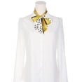 thumbnail image 2 of INSPIRE CHIC Women Polka Dots Striped Skinny Long Scarves Satin Neck Scarf Ribbon Hair Band Yellow, 2 of 6