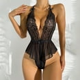 thumbnail image 2 of Gibobby Conjunto de lencería de encaje Conjunto de Ropa Interior Sexy para Mujer Lenceria Erotica De Encaje con Cuello Sensual Lenceria Sexy para Mujer(Negro, XG), 2 of 5