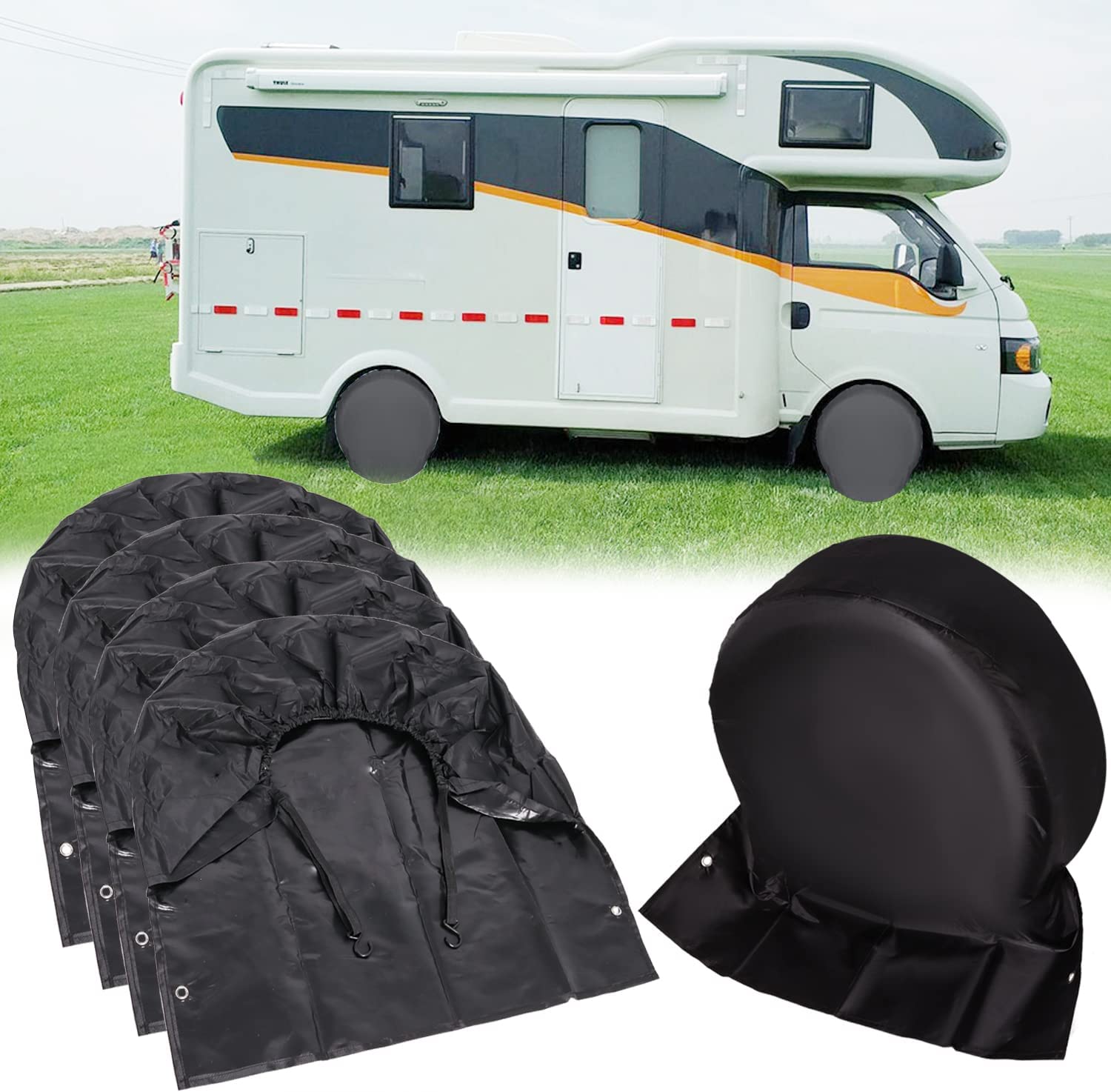 RV Tire Covers, RV Wheel Covers, Universal Fits for SUV,RV,Camper