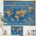 thumbnail image 2 of Carte du Monde Bleue Dorée - Toile Encadrée Charmant, 2 of 3