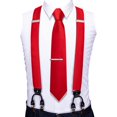 thumbnail image 3 of Set de Tirantes y Corbata Unisex Barry.Wang Ajustable Rojo, 3 of 5