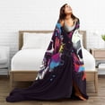 thumbnail image 5 of DouZhe Ultra-Soft Micro Fleece Lightweight Flannel Bed Blanket, Hip Hop Skull Graffiti Print Cozy Warm Throw Blankets, 50"x40", 5 of 7