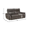 thumbnail image 6 of Lexicon Maroni 80" Contemporary Leather Double Reclining Loveseat in Brown, 6 of 7