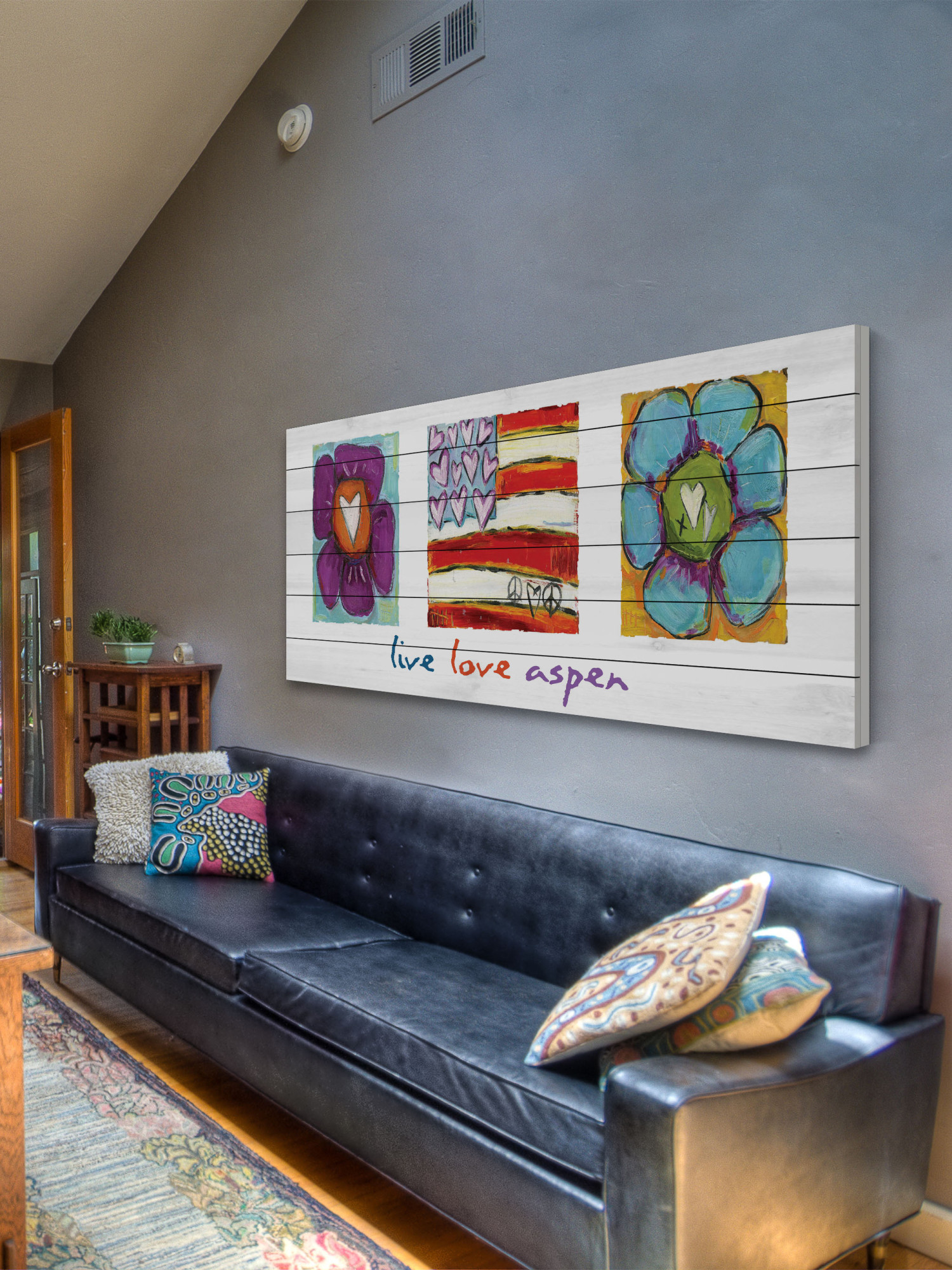 Marmont Hill "Live Love Aspen" by Tori Campisi Painting Print on White Pine Wood