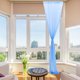 thumbnail image 5 of Cortinas transparentes con ojales para dormitorio de niña, diseño romántico de estrellas plateadas, finas y con purpurina, para habitación infantil, tamaño 100 x 270 cm (azul)., 5 of 5