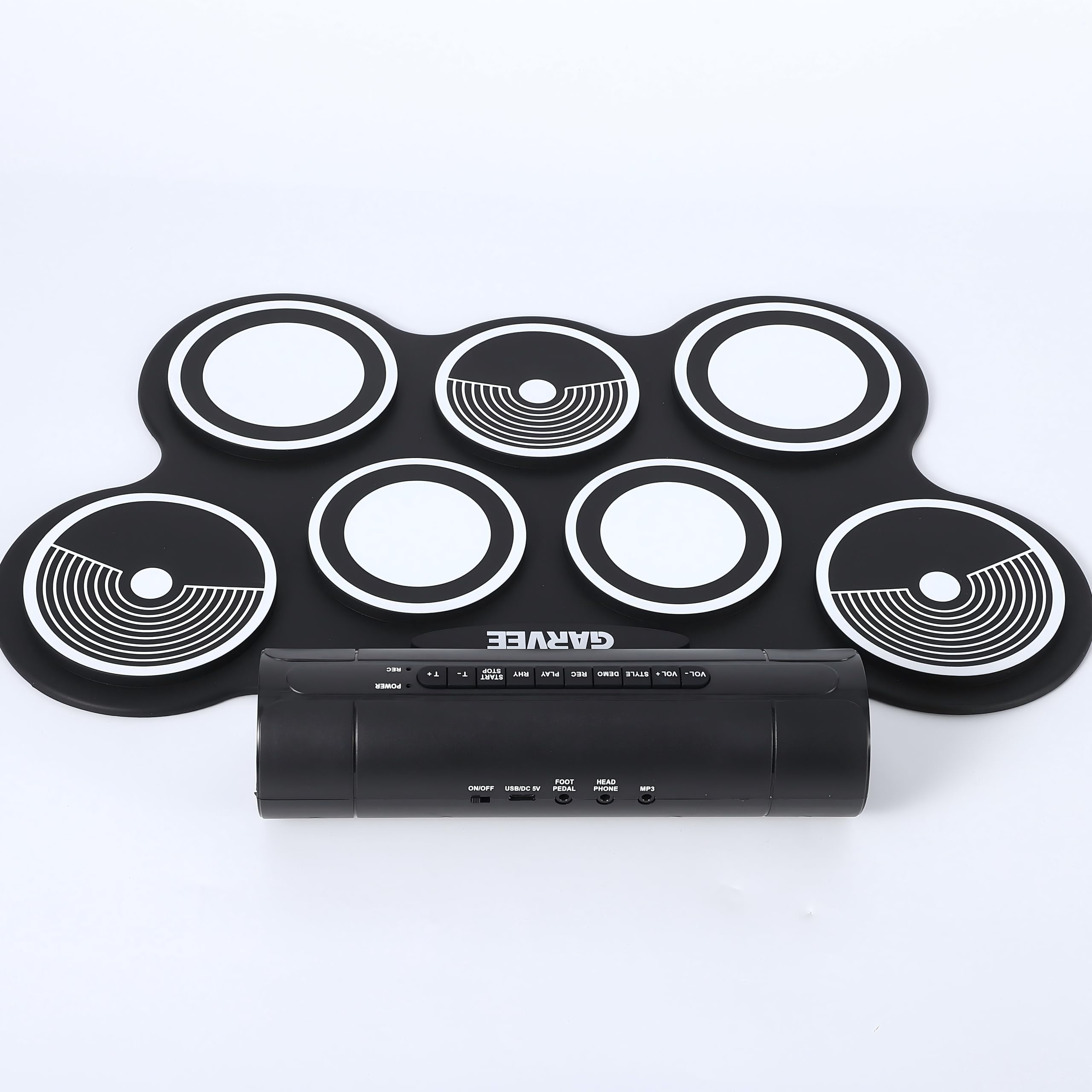 Electronic Drum Set with 9 Pads, Portable Roll-Up Drum Kit with Built-in Speaker, Headphone Jack, Pedals & Sticks, Recording Function, Best Holiday Gift For Music Lover