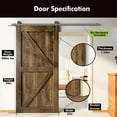 thumbnail image 3 of Homacer 5-in-1 Design 42'' W x 84'' H x 1-3/8'' D Solid Wood Barn Door, Finished and Unassembled, with Pre-drilled Holes for Easy Assemble and Pre-routed Groove, Interior Only (Walnut), 3 of 7