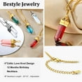 thumbnail image 6 of Bestyle Hexagonal Synthetic Garnet Pendant Necklace Gold Plated Birthstone Crystal Necklace for Women, January, 6 of 9
