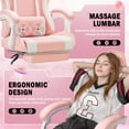thumbnail image 5 of WYDK Gaming Chair, Video Game Chair with Footrest and Massage Lumbar Support, Ergonomic Computer Chair Height Adjustable with Swivel Seat and Headrest (Pink), 5 of 14