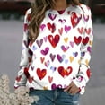 thumbnail image 2 of Ruimatai Women's Cable Knit Sweater 2024 Valentine's Day Oversized Long Sleeve Crewneck Pullover Tops Women's Casual Printed Thin Sweater Long Sleeve Round Neck Shirt/shirt, 2 of 4