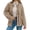 Khaki, variant on Long Sleeve Button Down Women Solid Casual Cable Knit Cardigan Coat