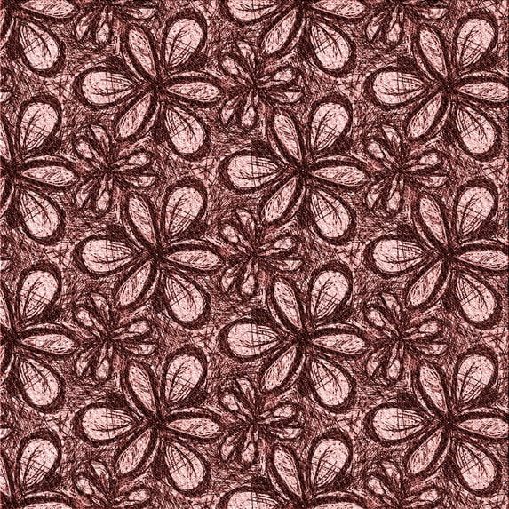 Ahgly Company Indoor Square Patterned Light Coral Pink Area Rugs, 6' Square