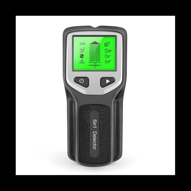 EscáNer de Pared 5 en 1, Detector de Pernos, Detector de Pared Digital PortáTil, EscáNer de Buscador de Metales para TuberíAs de Agua de PVC, Negro y Plateado