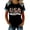 Black, variant on USA 250th Anniversary Patchwork Tee Short Sleeve Printed Crew Neck Loose Fit Black L