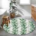 thumbnail image 4 of Eucalyptus Leaves Round Area Rugs 3 ft, Summer Spring Plant Wood Grain Washable Small Area Rug with Non-Slip Sturdy Edge Binding Round Front Door Mat Floor Carpet for Entryway, 4 of 9