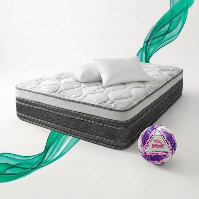 Colchón Queen Size Restonic Confort Ortopédico Anti-Estrés + 2 Almohadas Restonic + Balón Voit