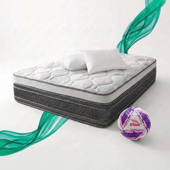 Colchón Queen Size Restonic Confort Ortopédico Anti-Estrés + 2 Almohadas Restonic + Balón Voit