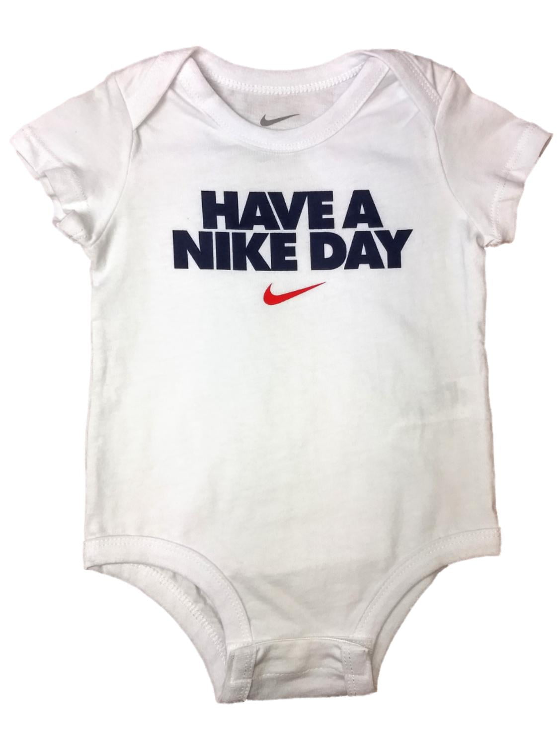 Nike Infant Boys White Have A Nike Day Bodysuit Athletic Creeper Shirt