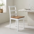 thumbnail image 3 of Demi Bonn Set of 4 Dining Chairs,Solid Rubber Wood Legs Ladder Back,400 lbs Capacity,Rustic Brown, 3 of 8
